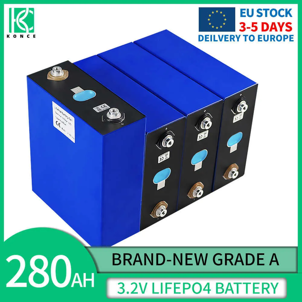 3.2V 280Ah Lifepo4 Battery Grade A Lithium iron Phosphate Cell Pack For 12V 36V 48V RV EV Vans Campers Forklift Yacht Golf Carts