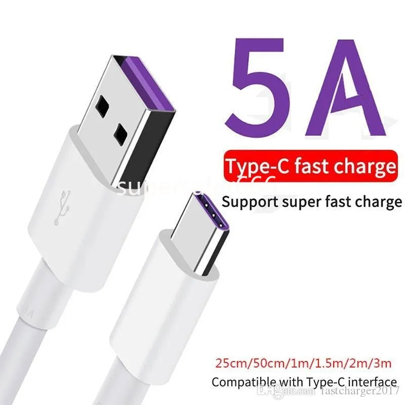 SUPER Snabb snabb laddningstyp C USB-kabel 1M 3ft USB-C-laddare för Huawei Samsung HTC Smart Phone S1