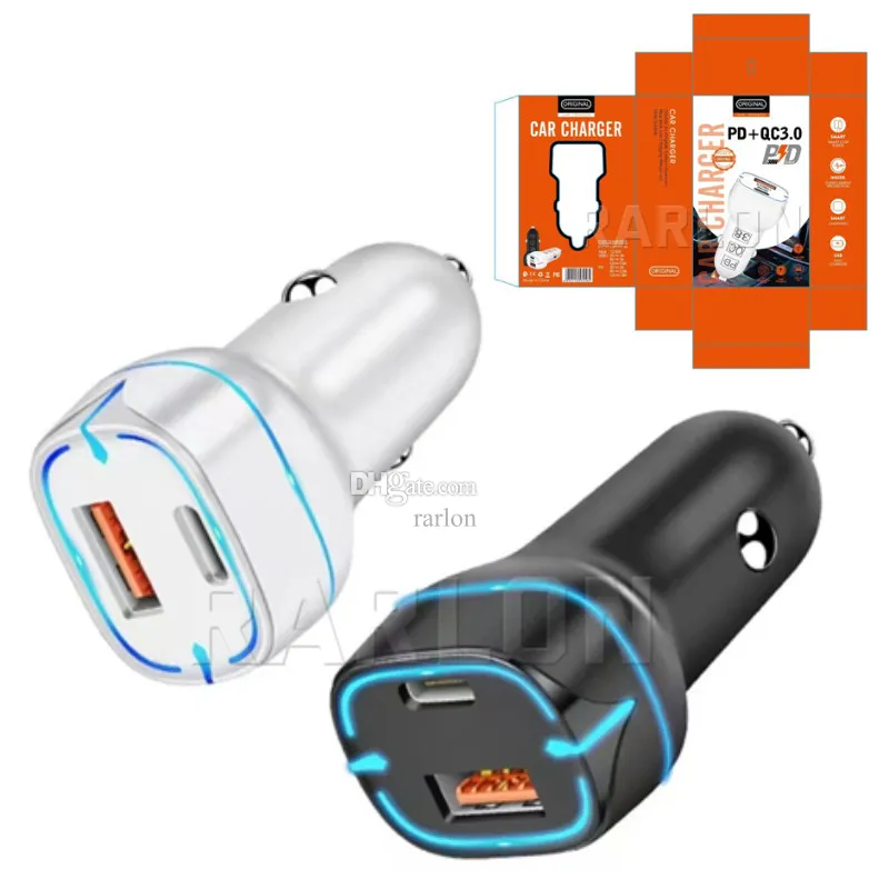 20W Fast Quick Charging Type C Car Charger PD USB-C QC3.0 Auto Power Adapters For IPad IPhone 14 Pro Max Samsung LG Universal 5V 9V 12V Chargers