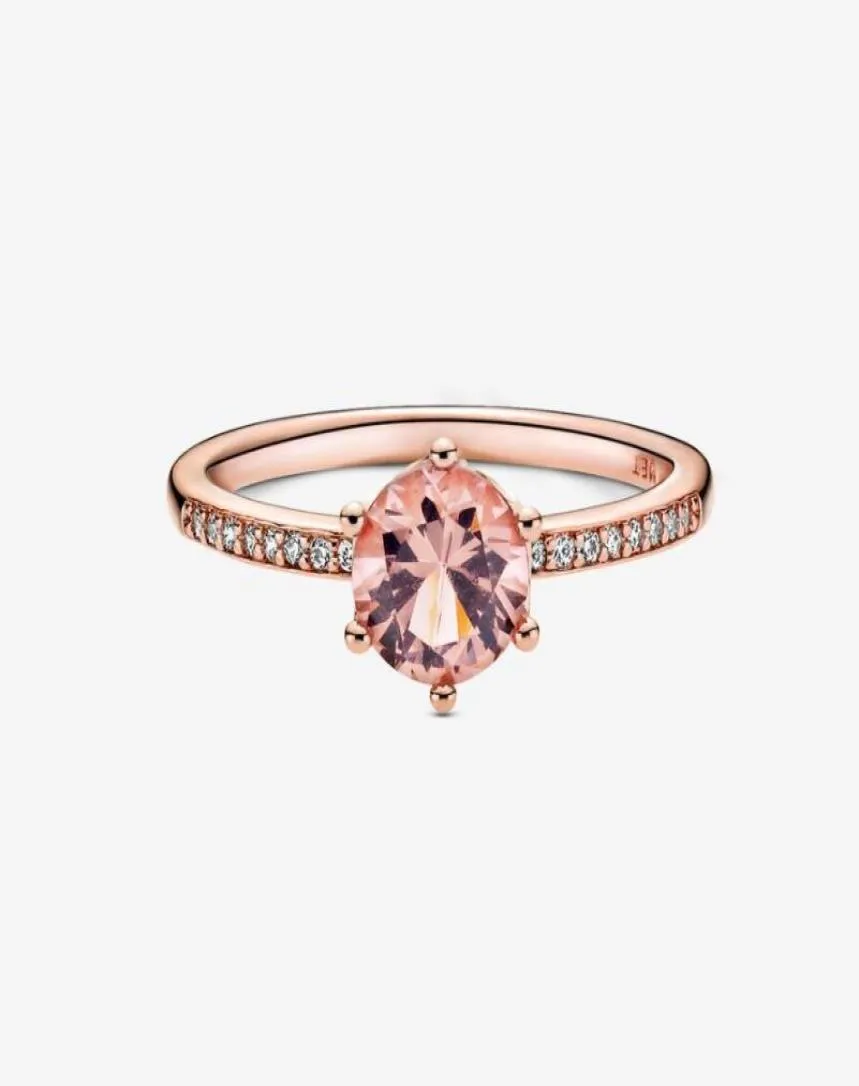 18k ouro rosa autêntico prata esterlina cz anel de diamante com caixa original para anéis de casamento conjunto de joias de noivado9955268