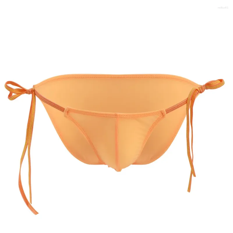 Mutande Gay Illimitato Cintura in vita Slip Uomo Divertente Custodia convessa Intimo Bikini Sissy Basso elastico in seta di ghiaccio Lingerie Ragazzi Tronchi