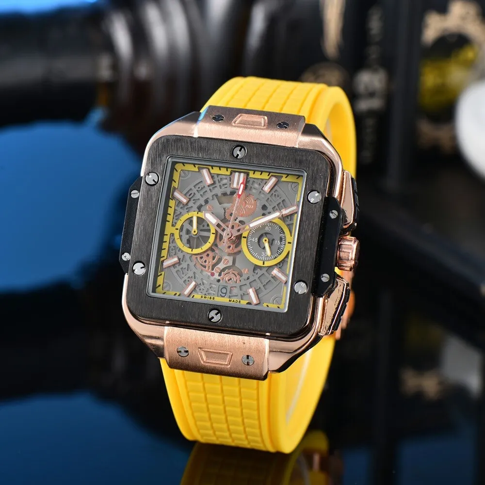 Designer Square Hollow High End Quartz Watch With Multi Color