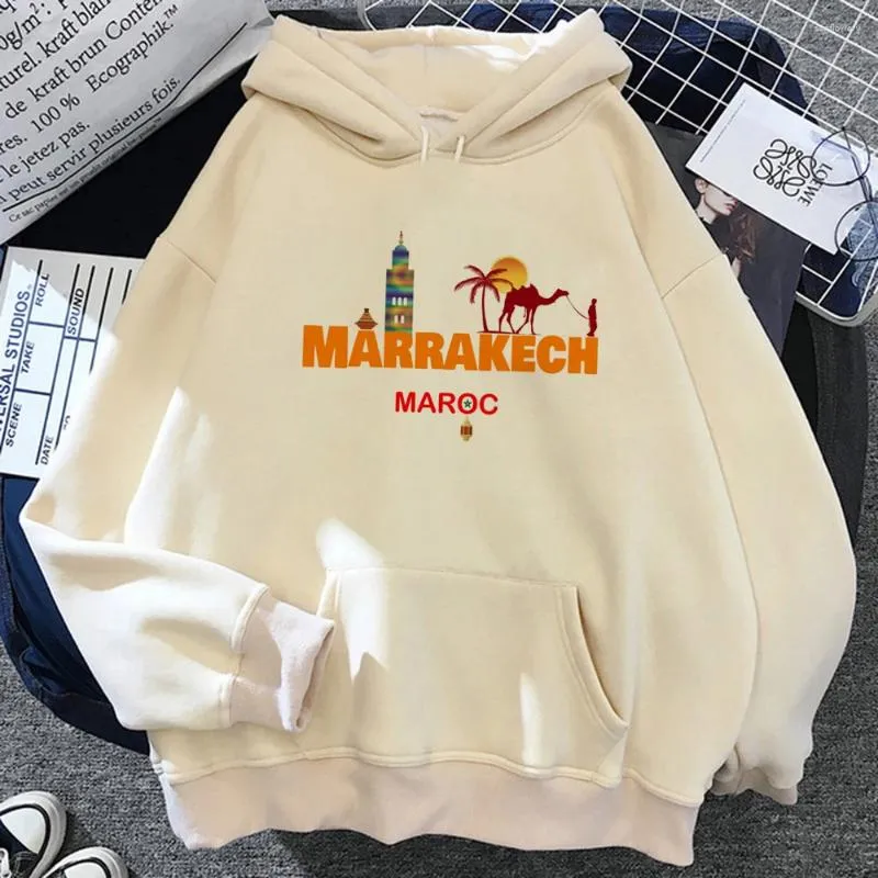 Women s Hoodies Maroc Morocco Women Anime Korean Style Fleece Hood Sweater Streetwear Sweatshirts