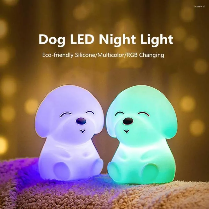 Veilleuses lumière LED Silicone Dimmable Rechargeable El chevet table colorée décoration ornements lampe enfants