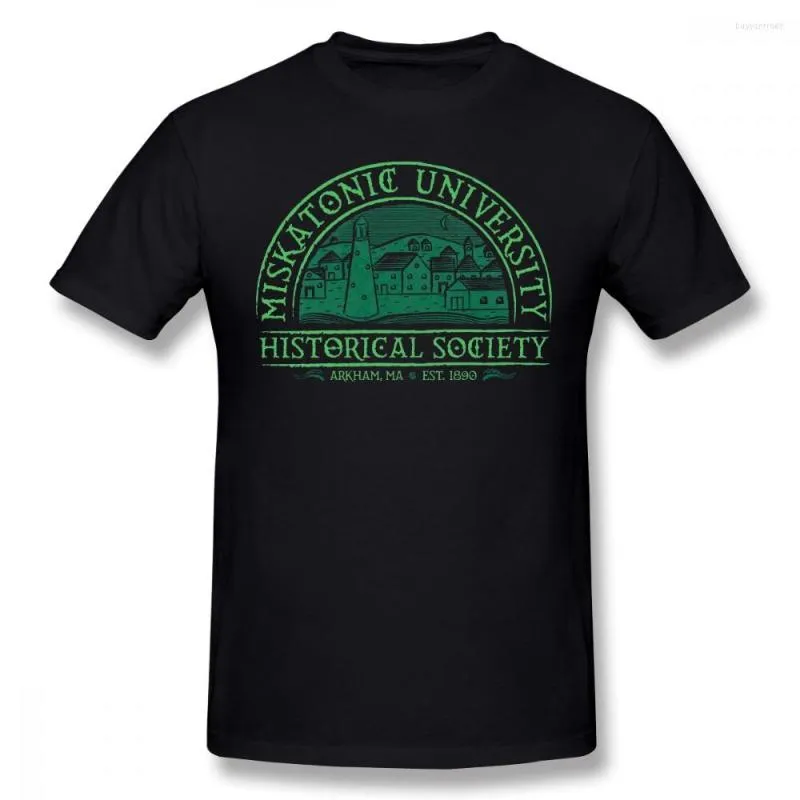 Herren T-Shirts Arkham Horror Shirt Miskatonic Historical Society T-Shirt Herren Baumwoll-T-Shirt Süßes übergroßes bedrucktes Kurzarm-T-Shirt