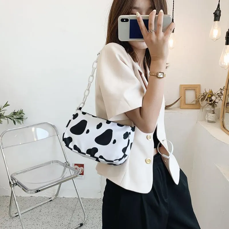 Bolsos de noche, bolso de hombro para mujer, tendencia 2023, bolso de diseñador con estampado de leche de vaca de alta calidad, bolso de mano, bolso de mano, diseño de comprador diario para mujer, BagEve