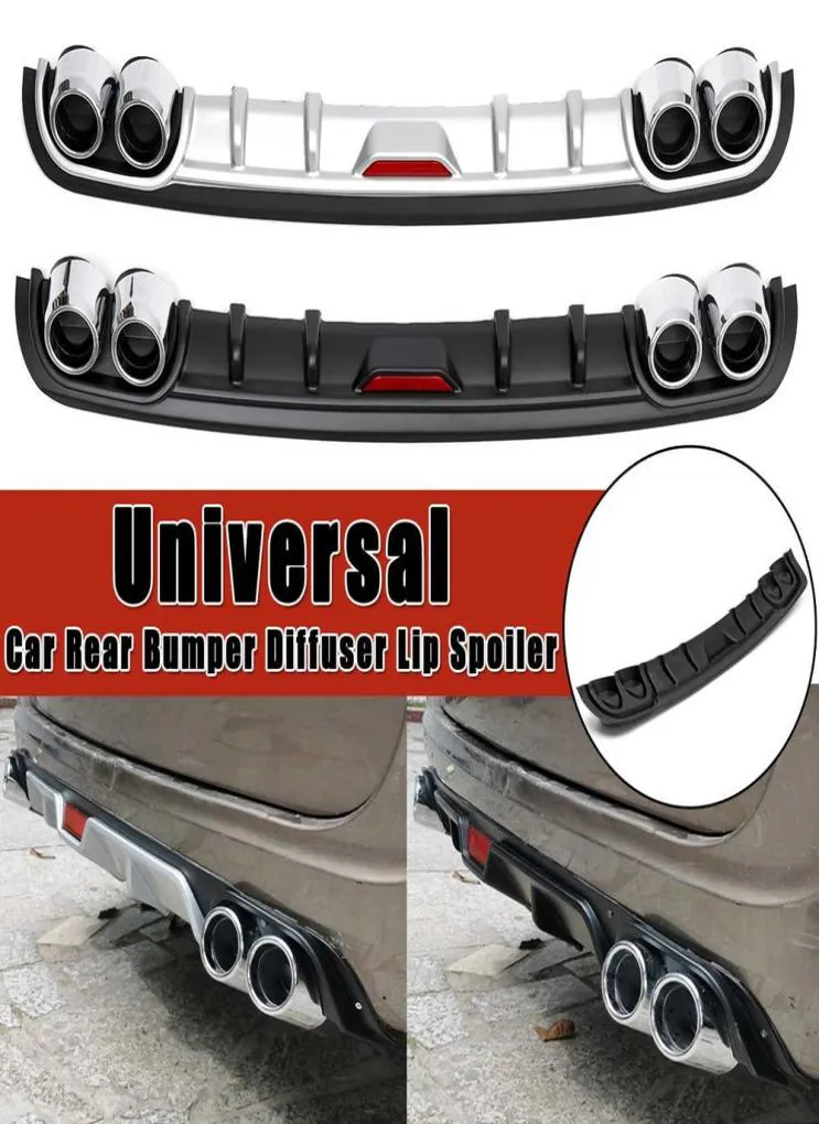 Rear Bumper Diffuser Lip Splitter – 5-Fin Shark Style For Ford Focus (Black, Universal Fit)