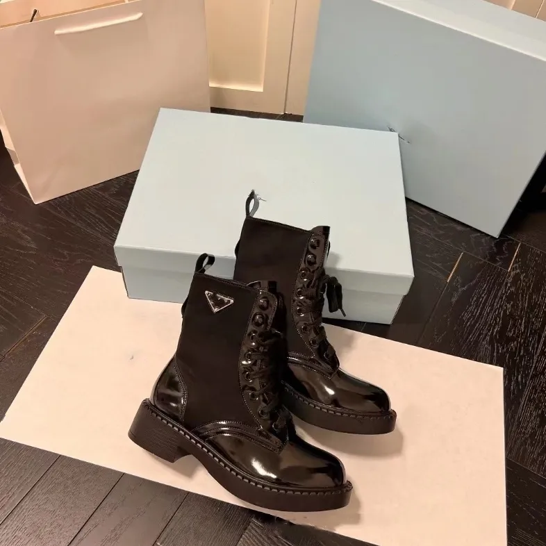 designer lyx martin stövlar snörning stövlar högkvalitativa män kvinnor stövlar läder halv boot klassiska stil skor vinter höst snö stövlar nyylon martin ankel stövel storlek 35-41