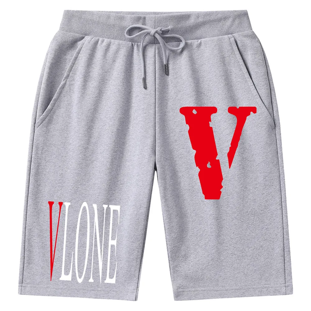 Unisex VLONE-Inspired Baggy Drawstring Shorts - Casual Cotton