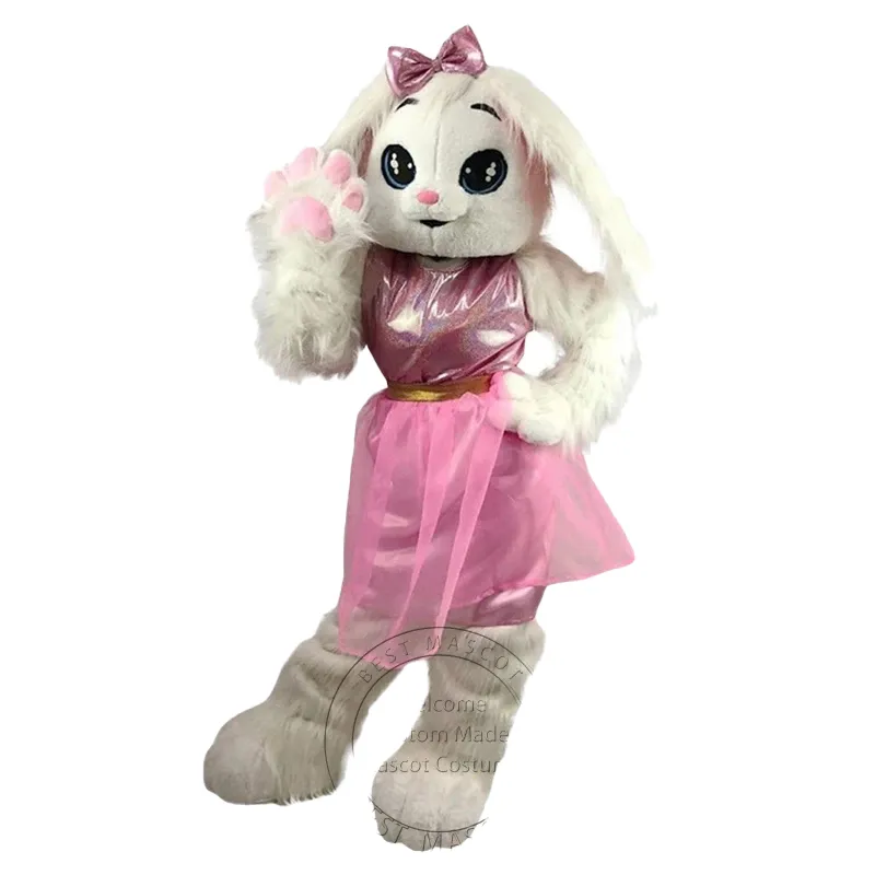 Costume de mascotte de lapin Super mignon d'halloween, costume en peluche de lapin de pâques, robe fantaisie à thème