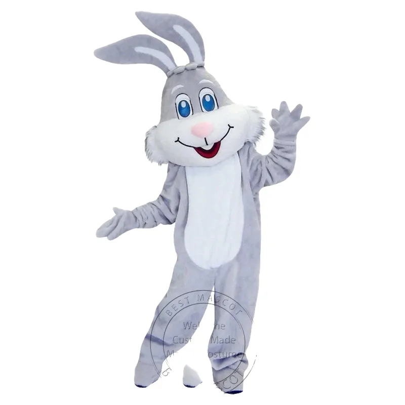 Super bonito coelho mascote traje coelhinho da páscoa traje de pelúcia tema fantasia vestido