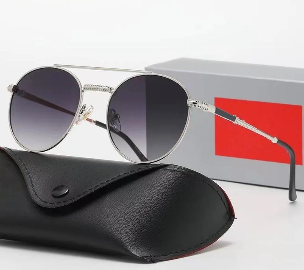 クラシックラウンドデザイン UV400 眼鏡サングラスファッション高級メタルデザイナーゴールドフレームサングラス男性女性ミラー 2023 バンドバンドサングラスポラロイドレンボックス