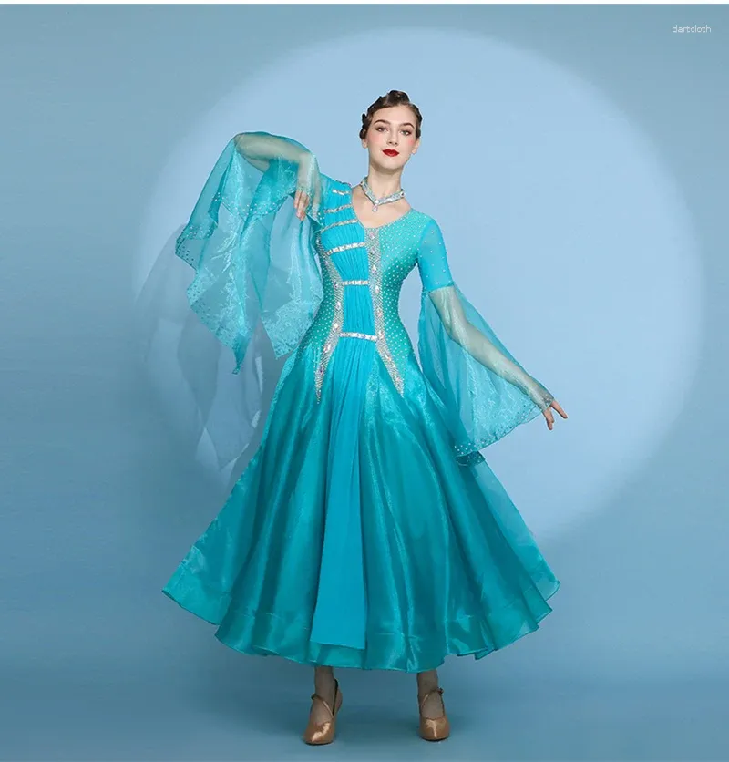 Robe de danse valse pour salle de bal, personnalisation avancée, jupe Tango Flamenco pour femmes, robe de compétition moderne, vêtements de scène, 2023