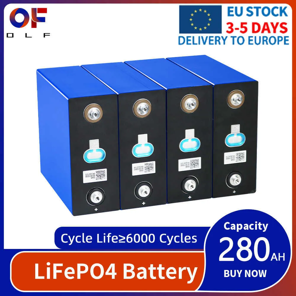 280Ah Lifepo4 batterie 3.2V Lithium fer phosphate Grade A cellule bricolage Pack pour 12V 24V 48V maison système solaire Rv Ev Golf chariot bateau
