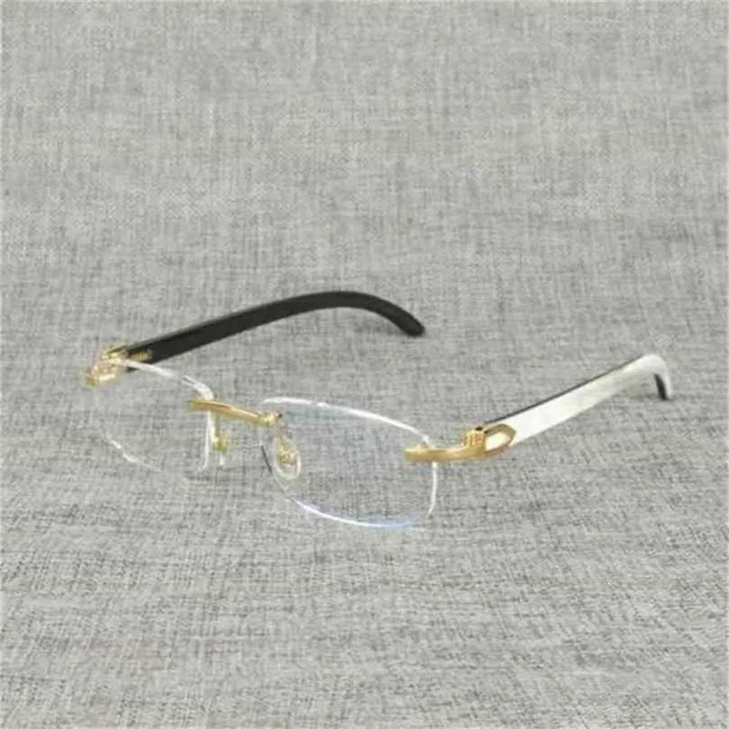 2023 Designer de mode nouvelles lunettes de soleil en bois naturel carré cadre clair hommes corne de buffle surdimensionné lunettes optiques sans monture pour femmes lunettes de lecture Oculos