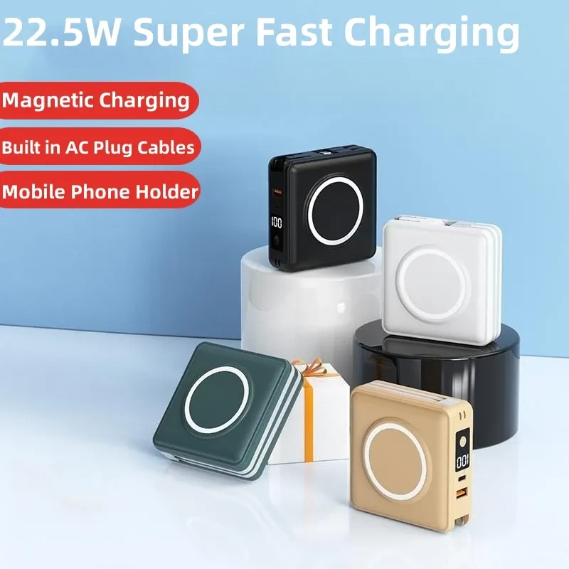 15000 мАч Power Bank Магнитное беспроводное зарядное устройство Qi для iPhone 14 13 Samsung Xiaomi Внешняя батарея 22,5 Вт Powerbank с быстрой зарядкой
