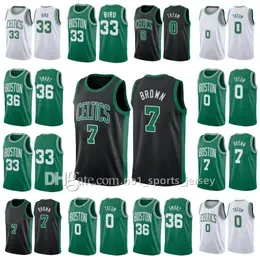 Custom''Celtics''Men Women Youth Jayson Tatum Basketball Jersey Larry Bird Bostons Jaylen Brown Jerseys 33 0 36 7 Marcus Smart Kids Green White Black