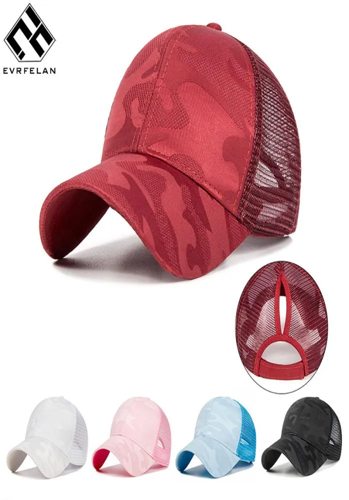 Evrfelan Nuovo Design Cappellini per donna Camo Pattern Mesh Cap Berretto da baseball estivo Women039s Cappello da papà Comodo gorras6266775