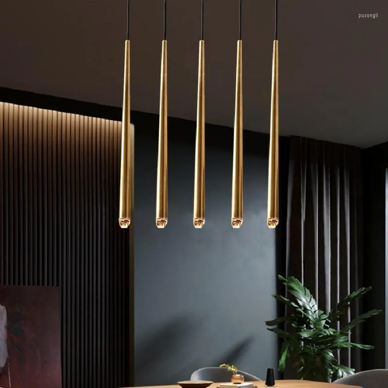 Pendant Lamps Lights LED Lamp Postmodern Luxury Crystal Nordic Golden Black Long Stair Restaurant Hanging Light Chandeliers