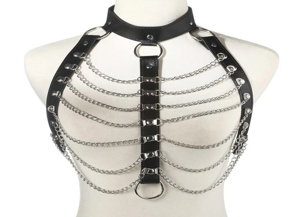 Sexig kroppsele kedja kvinnor punk goth party bodychain modefestival kläder smycken cosplay accessoarer8651567