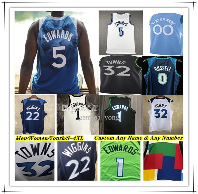 Printed Basketball Jersey MINNESOTA Anthony Edwards -anthony Towns Mike Conley Rudy Gobert Jaden Mcdaniels Naz Reid Jaylen Nowell Kyle Anderson Kevin Garnett