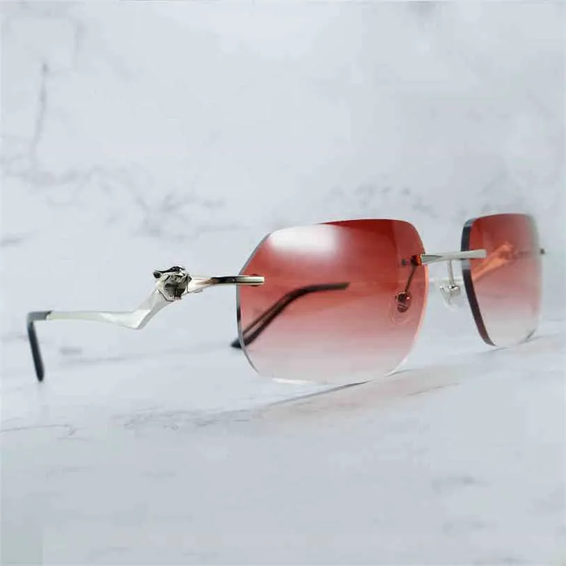 2023 Designer bril Nieuwe Panther For Women Fashion Vintage Sunglasses Men Designer Metal Shades Protect Eyewear