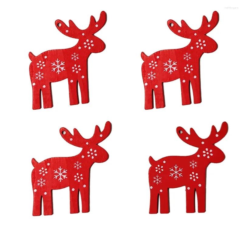 Kerstversiering 4 stks/set Boom Hangende Ornament Thuiskantoor Houten Stukken Houten Decoratie