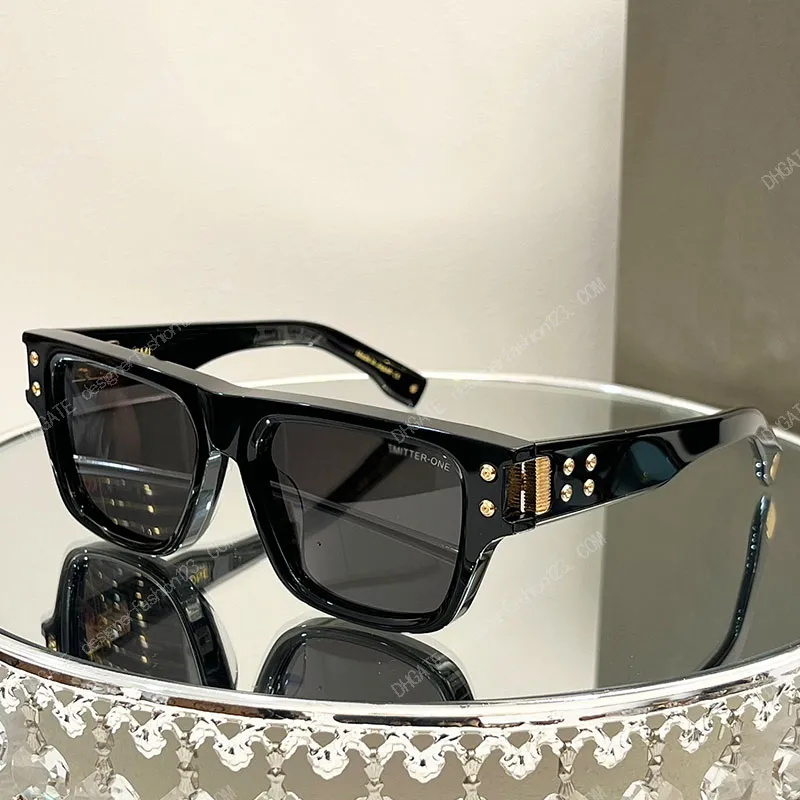 Herren-Damen-Sonnenbrille DITA EMITTER-ONE, neue Designer-Sonnenbrille mit sechseckigem Scharnier und geschliffenem Acetat-Spiegelbein, DTS418