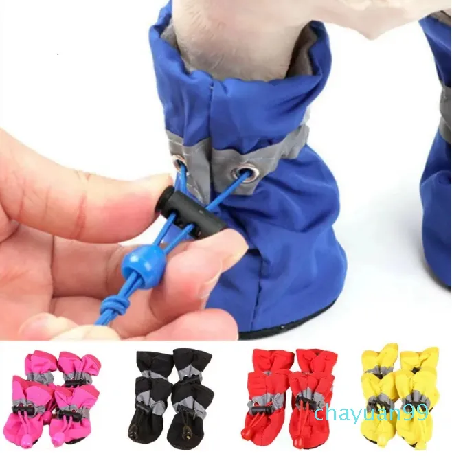 Chaussures de protection pour animaux de compagnie, ensemble de 4 pièces, imperméables, pour chiens, Chihuahua, antidérapantes, bottes de pluie, pour petits chats, chiens, chiots