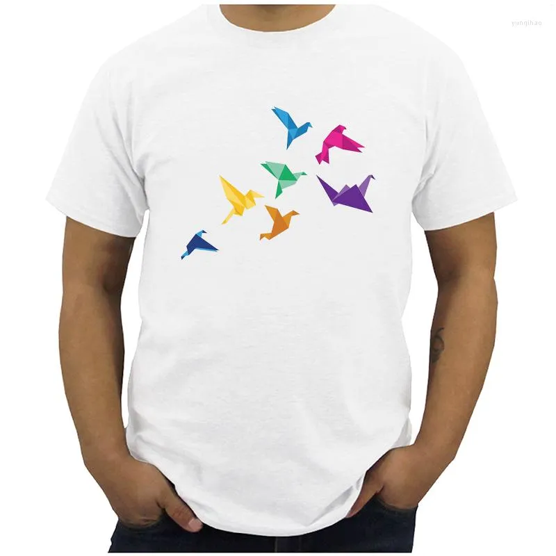 T-shirts masculins 2023 Fashion d'été Flying Paper Cranes Birds T-shirt T-shirt à manches courtes Haut de la nouveauté