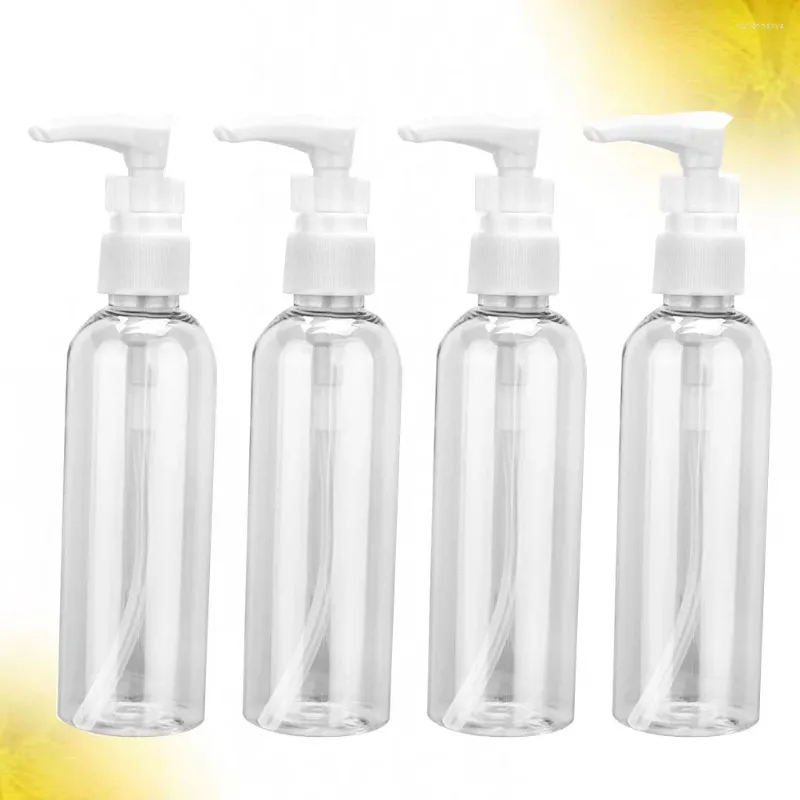 Lagringsflaskor 4st Dispenser Clear Pump Refillerbar tom för schampo Lotions Handdispensers Kök Bath 100 ml Kosmetika