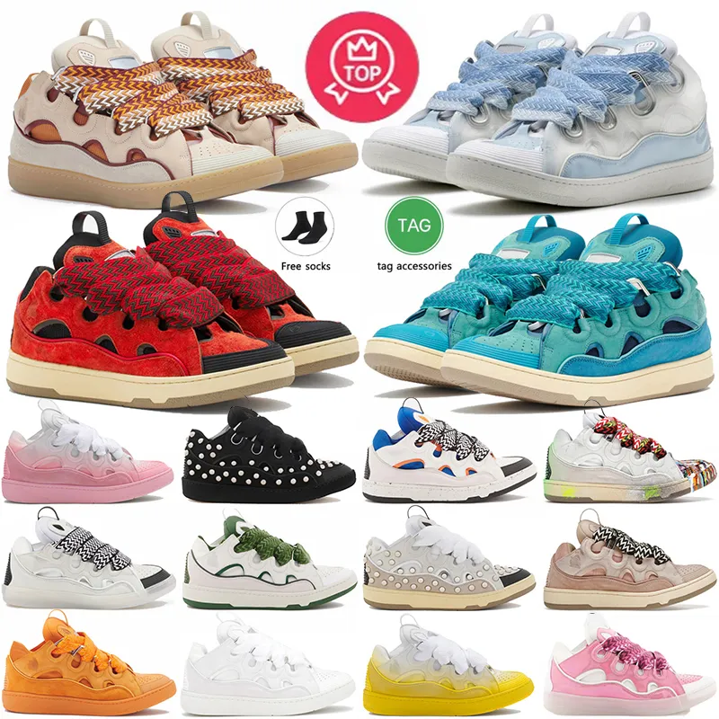 2024 topkwaliteit lavins mesh geweven veterschoenen stijl jaren 90 buitengewoon reliëf lederen Lavina Curb sneakers heren dames in nappa kalfsleer platformzool logo