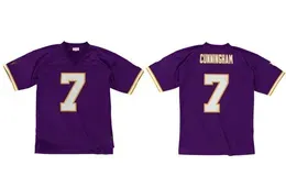 Stitched football Jersey 7 Randall Cunningham ''Vikings''1998 Mitchell and Ness retro Rugby jerseys Men Women Youth S-6XL