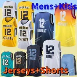 Ja 12 Morant Jersey Basketball Murray State Morant Yellow White Green Throwback Mens Jerseys Stitched Shirts Classic Kids Youth