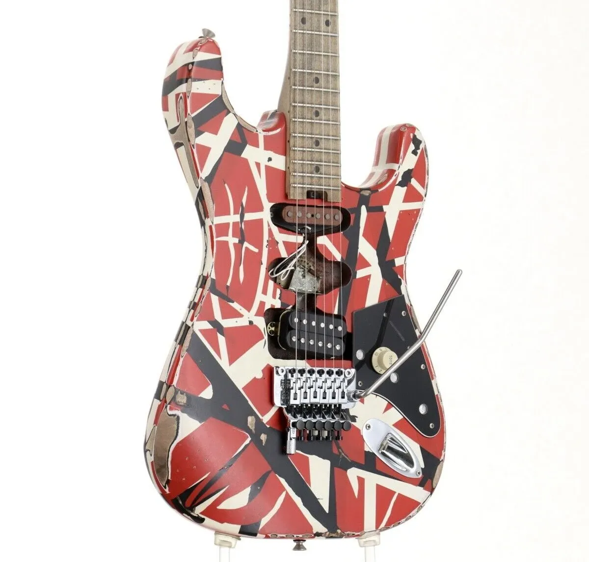 Chitarra elettrica E V H Striped Series Frankie Red Black White Relic come nelle immagini