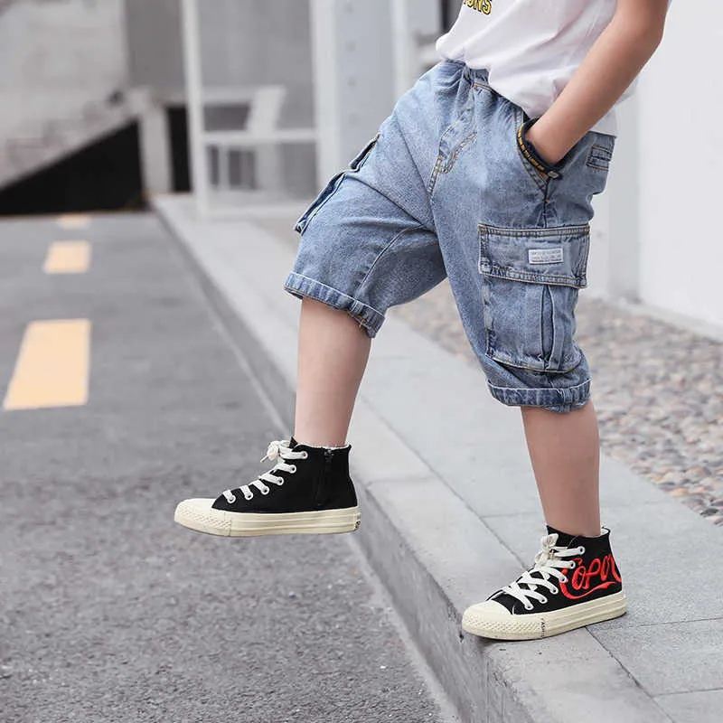 Boys Summer Bermuda Shorts Knee Length Boys Cargo Pants For Teen Outfits  Sizes 4 12 Years AA230404 From Baofu005, $17.16
