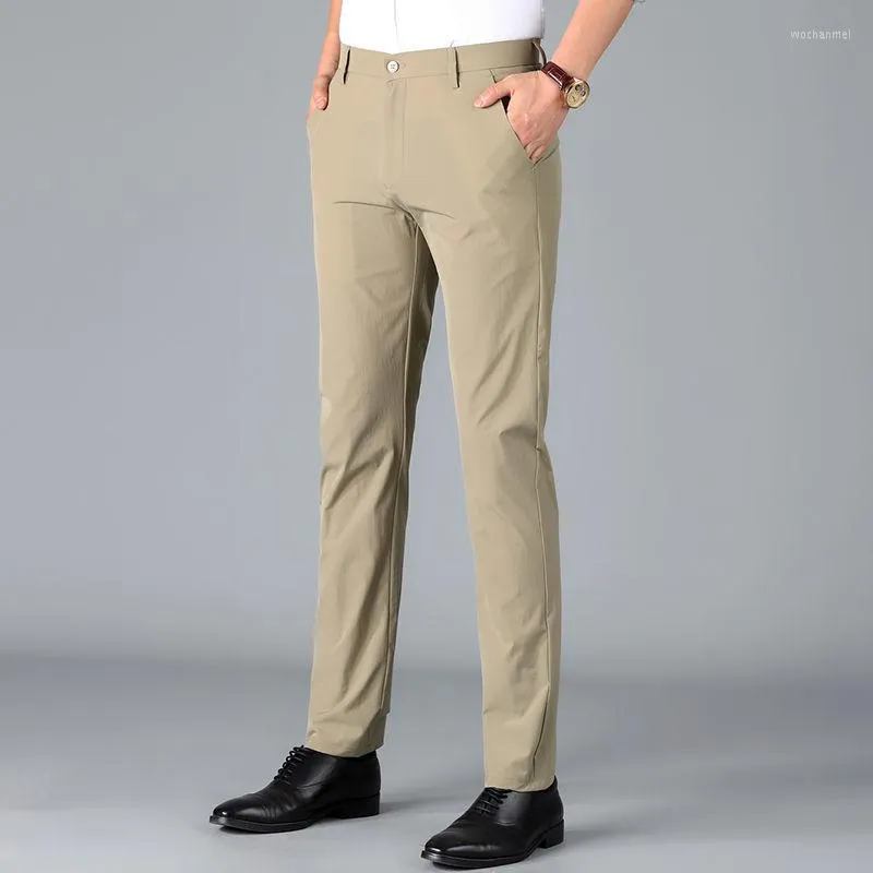 Men's Suits 2023 Men Spring Summer Business Casual Suit Trousers Male High Waist Straight Slim Fit Formal A260