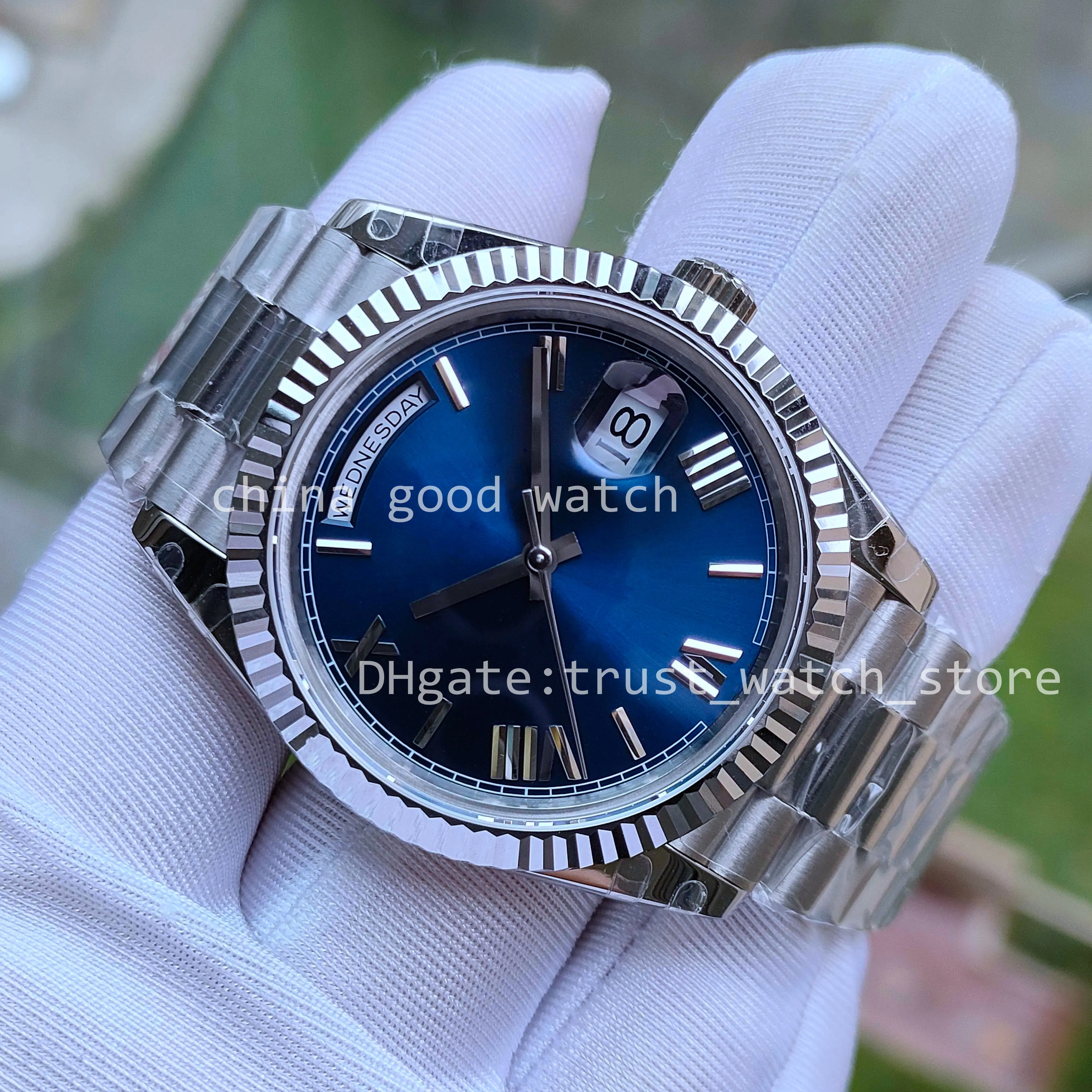 Menes of Watch GMF Factory Unisex 40 mm Automatyczny Cal.3255 Ruch Blue Rome Data Data Mężczyźni 904L Stalowy pasek GM Sapphire Wodoodporne światło na rękę