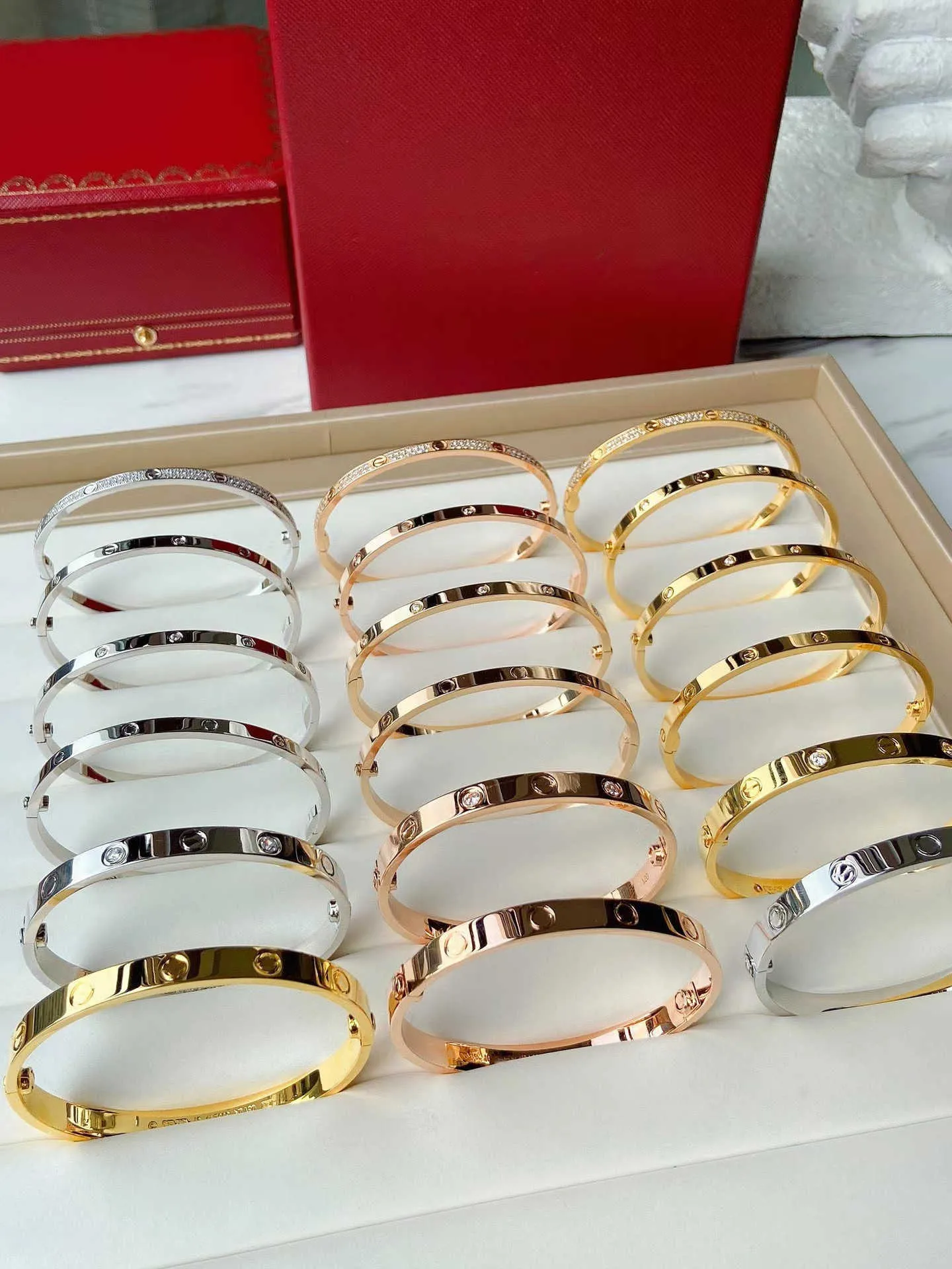 CA Designer Bracelets Luksusowa marka Moda Boguła stali nierdzewna klasyczna diamentowa biżuteria dla mężczyzn Party Party Wedding Akcesoria Gold/Srebrne/Rose 5OGC