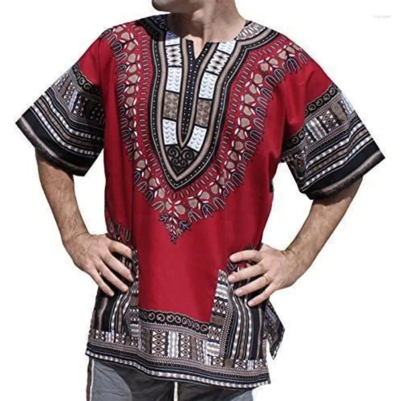 قمصان الرجال Tops Product Dashiki Xiji Clothing Fashion Europe and America Africa Short Sleeve T-Shirt Men Men