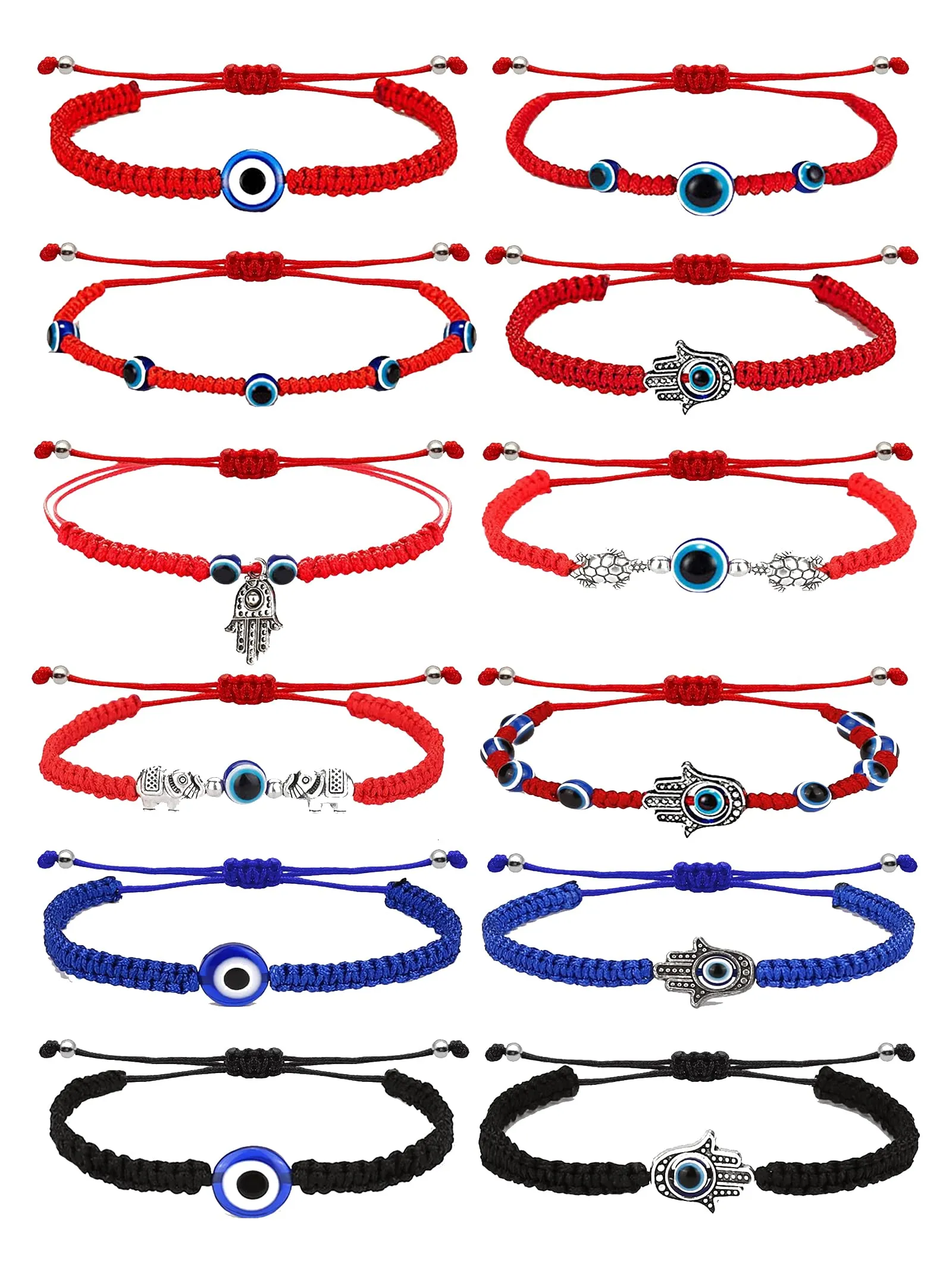 Braccialetti con ciondoli 36/Evil Eye Pack Braccialetti messicani Set Ojo Bracciale Protezione Amet Cavigliere Regalo di gioielli per donne Ragazze Ragazzi Drop Del Amy8D