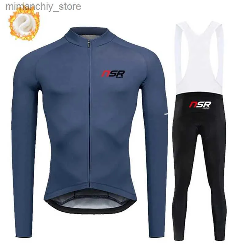 Maglia da ciclismo Imposta inverno caldo Fece Abbigliamento da ciclismo nsr raudax Maglia da ciclismo lunga da uomo Seve Set da bici da strada Uniforme MTB Ciclismo invernale Q231107