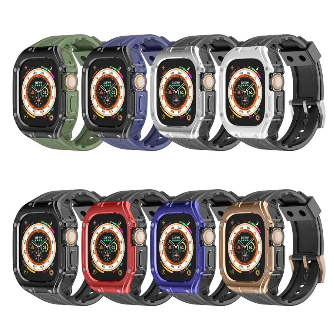 Kit di modifica custodia cinturino in TPU di lusso 2 in 1 per iwatch ultra 2 49mm Proteggi anti-caduta per smartwatch Apple ultra 49mm cover per orologio Cool Man Sports Style TPU