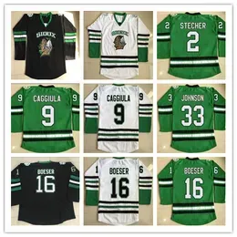 Men's North Dakota Fighting Sioux College Jerseys Hockey 2 Stecher 9 Caggiula 16 Brock Boeser 33 Cam Johnson University Cheap