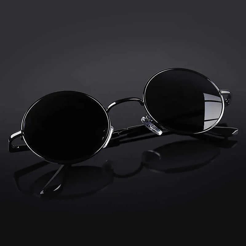 Lunettes de soleil Lunettes de soleil rétro classiques lunettes rondes hommes femmes lunettes de pêche lunettes de camping randonnée lunettes de conduite monture en métal lunettes de soleil P230406