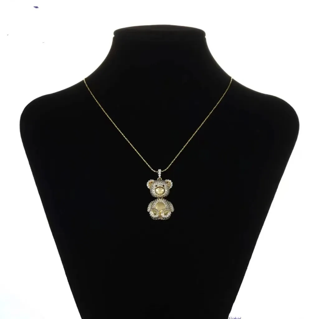 1113 Xuping jewelry Charm jewelry fashion hanging new design animal series bear set full of diamonds pendant