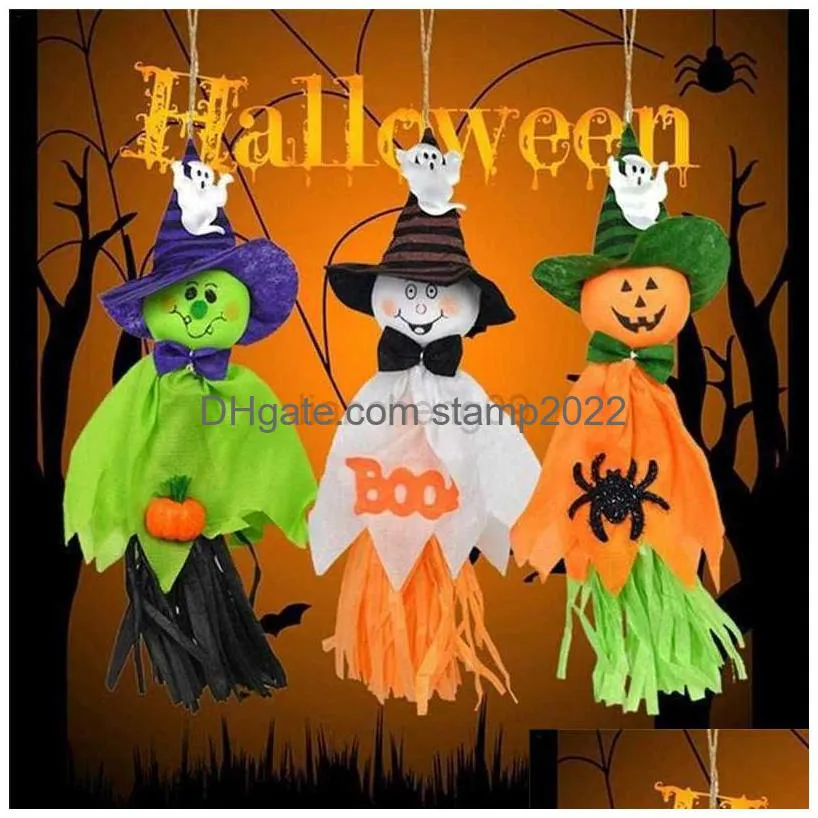 Andere feestelijke feestartikelen Halloween-decoraties Hangend spookornament Pompoen St Windzakhanger voor buitenbar Achtergrond D Dhwhe