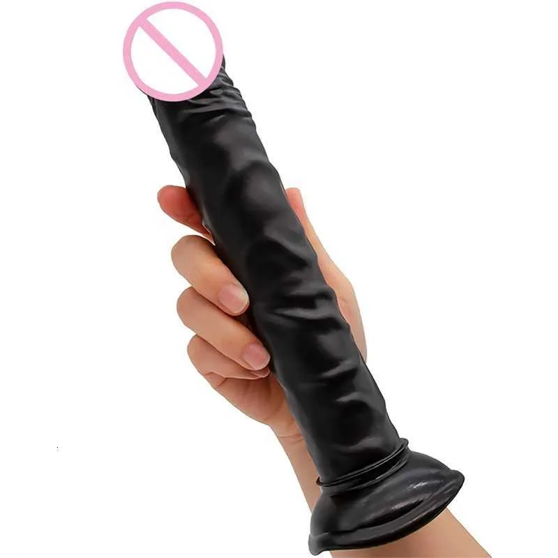 Sex Toy Massager 25 cm superlånga realistiska dildos mjuk hudkänsla penis med sugkopp flexibel fallos enorm leksak för kvinnor onani
