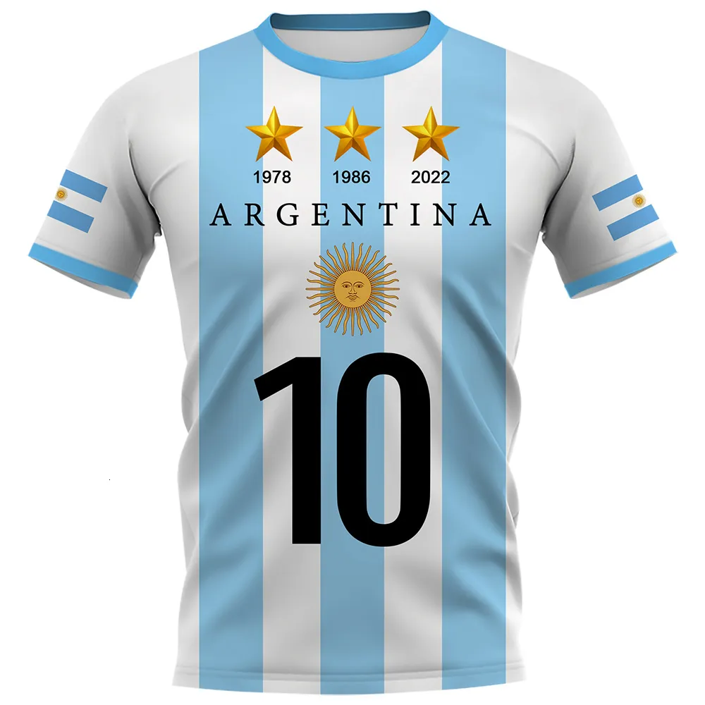 Herr t-shirts cloocl diy nummer argentina flagga t-shirt mode 3d tryckt kort ärm presenterade t-shirts casual Activewear Summer Tops 230406