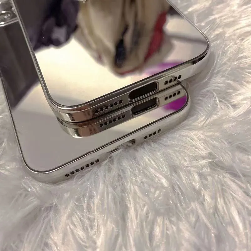 YEZHOU Designer Telefoonhoesjes Spiegeloppervlak Case Voor iPhone 15 14 Pro Max 13 12 XS 8 Luxe Glanzende Lens Heren Telefoonhoesje Schokbestendige Cover Shell ZCJ1